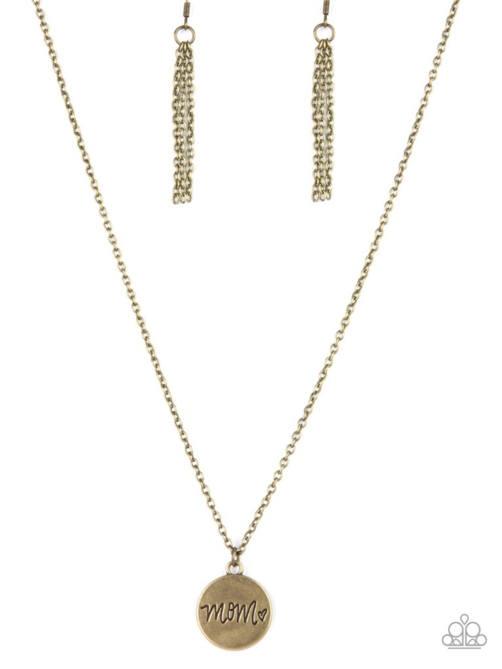 Paparazzi Mom Brass Necklace and Earrings Set (NS174)
